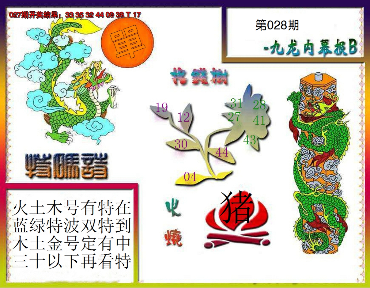 2025028期九龙内幕特肖图a