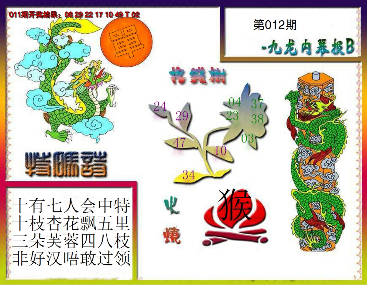 2025012期九龙内幕特肖图a