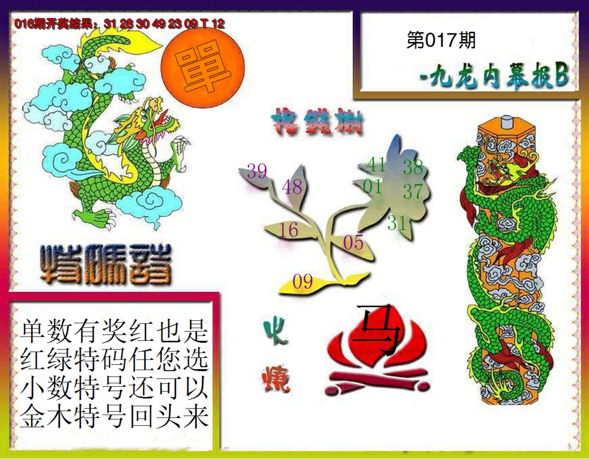 2025017期九龙内幕特肖图a