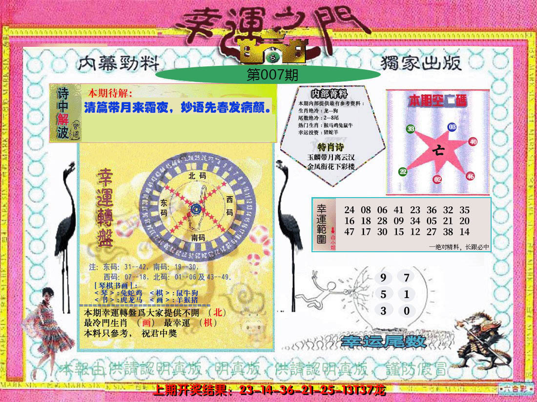 2025007期幸运之门