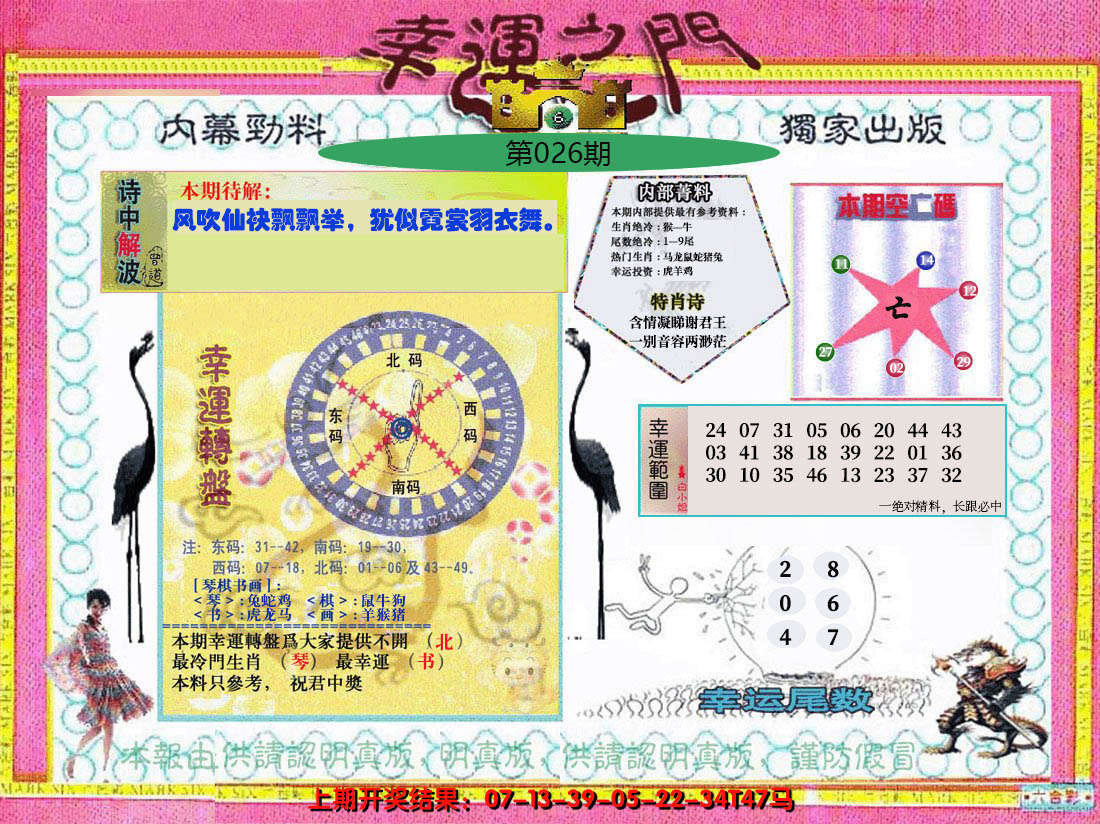 2025026期幸运之门