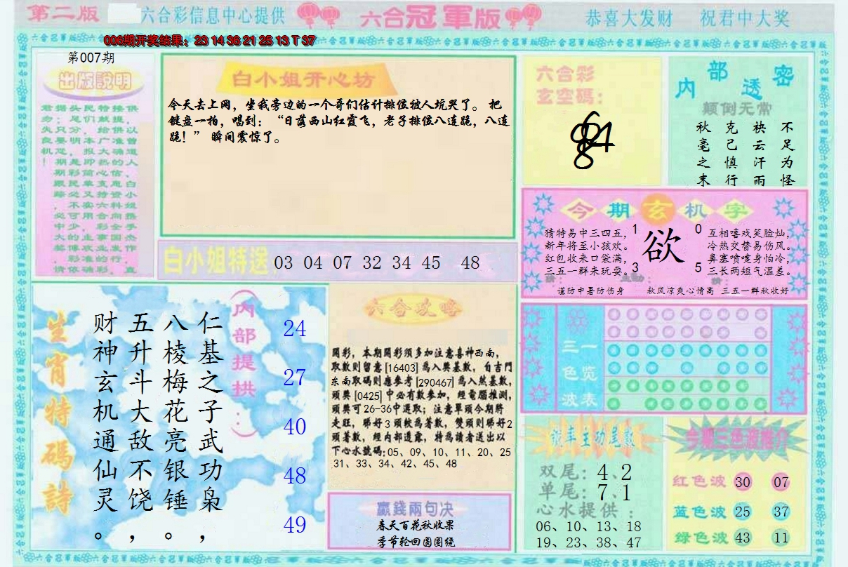 2025007期六合冠军版B