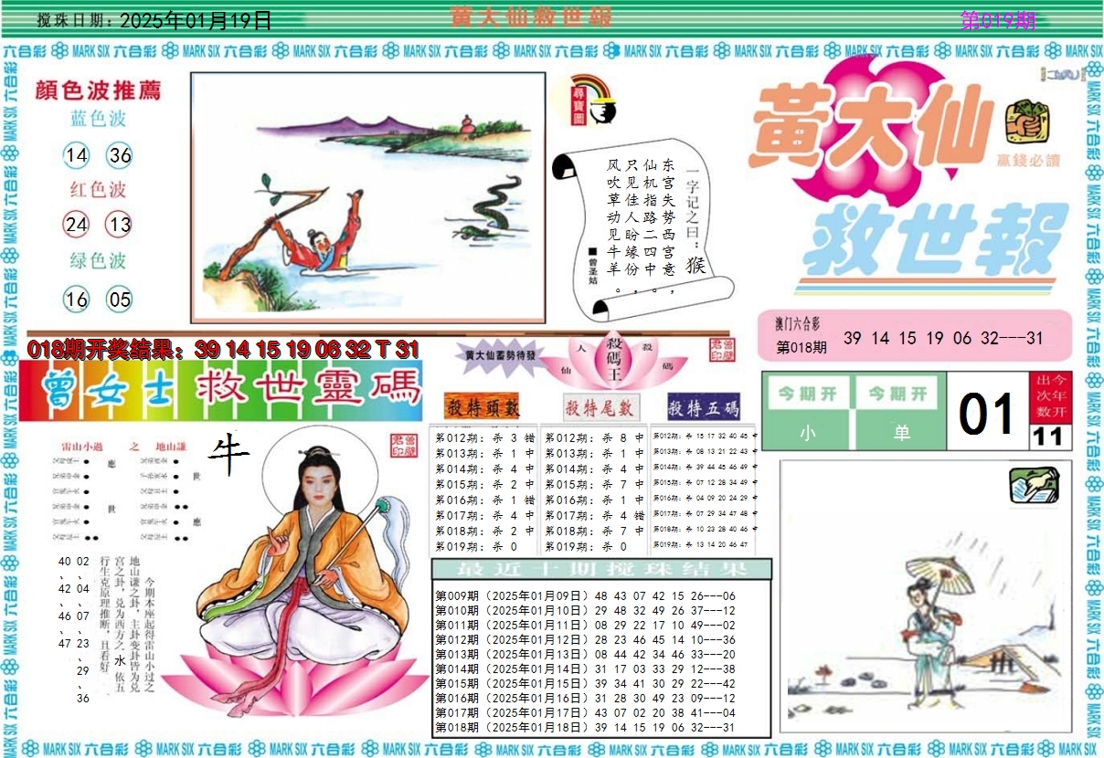 2025019期黄大仙救世A