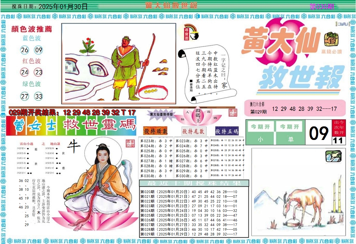 2025030期黄大仙救世A