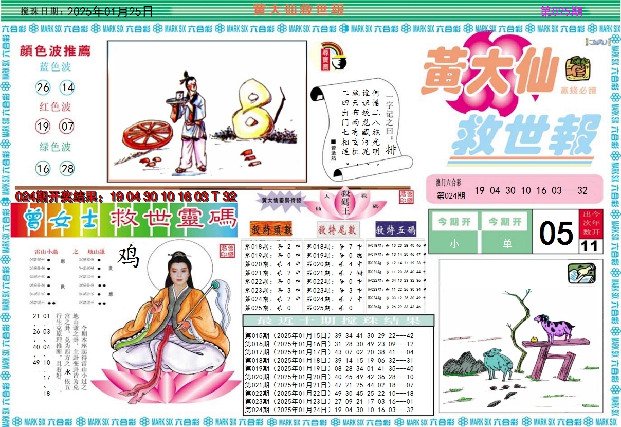 2025025期黄大仙救世A