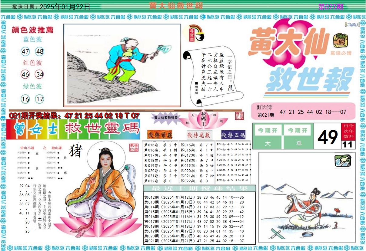 2025022期黄大仙救世A