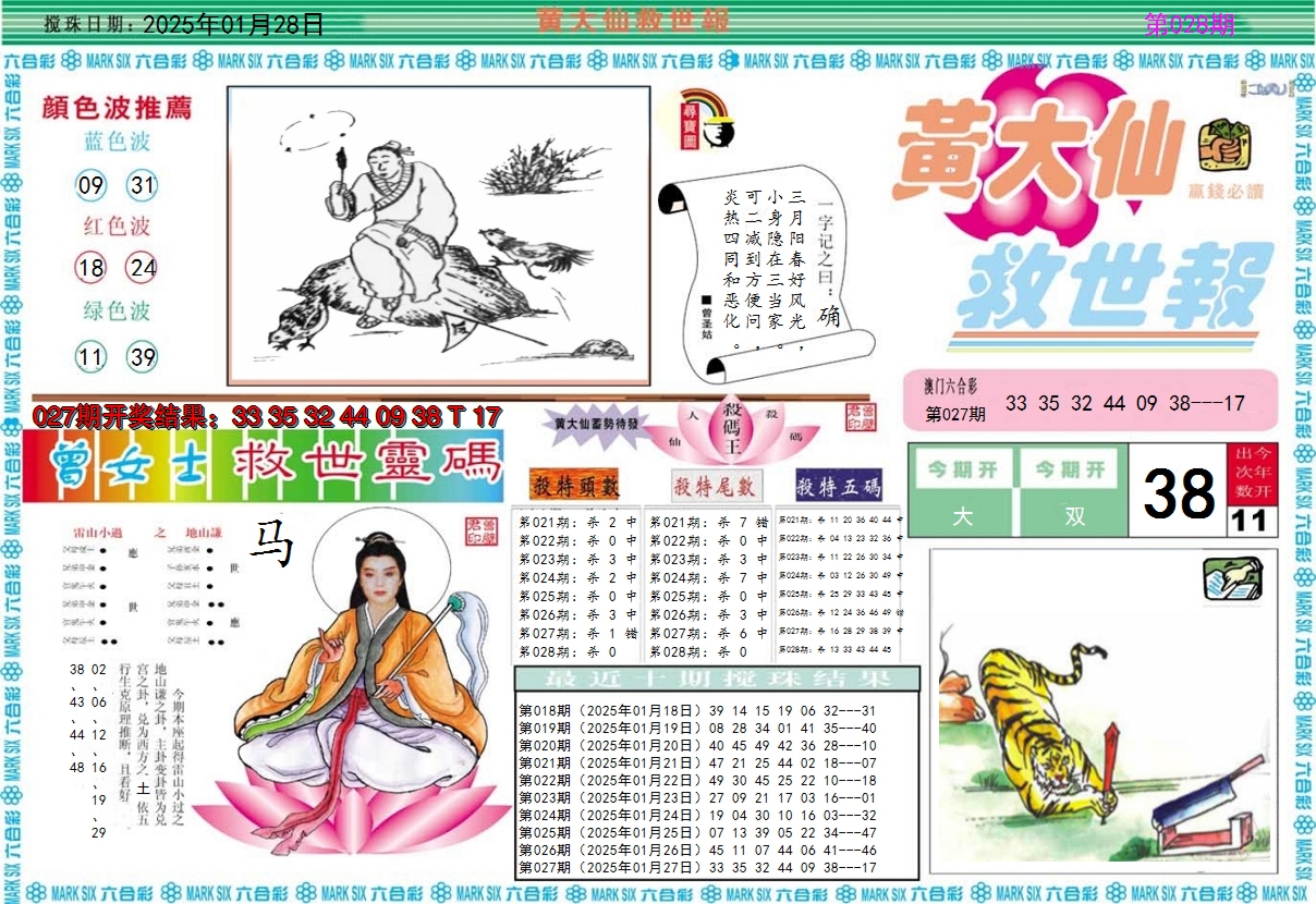 2025028期黄大仙救世A