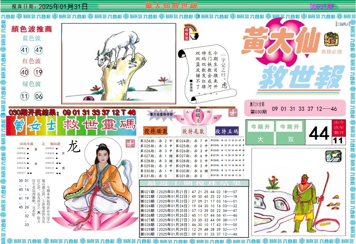 2025031期黄大仙救世A