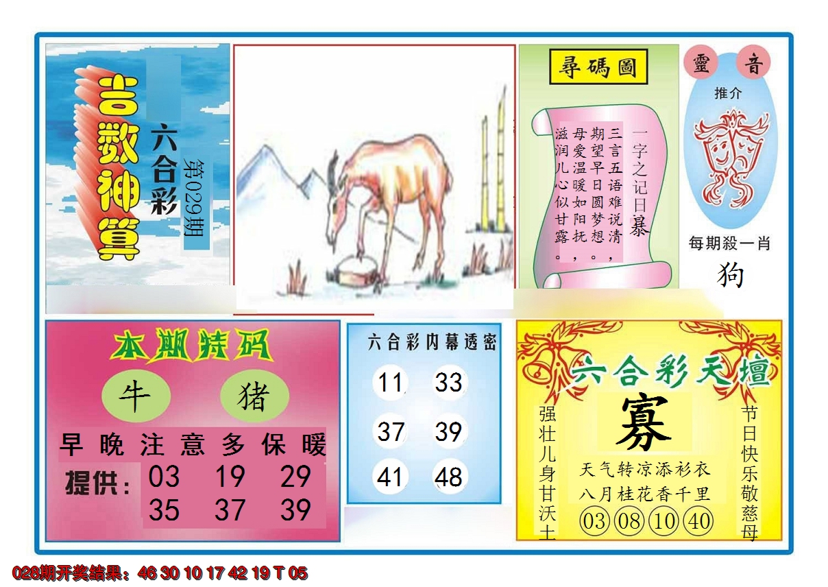 2025029期吉数神算