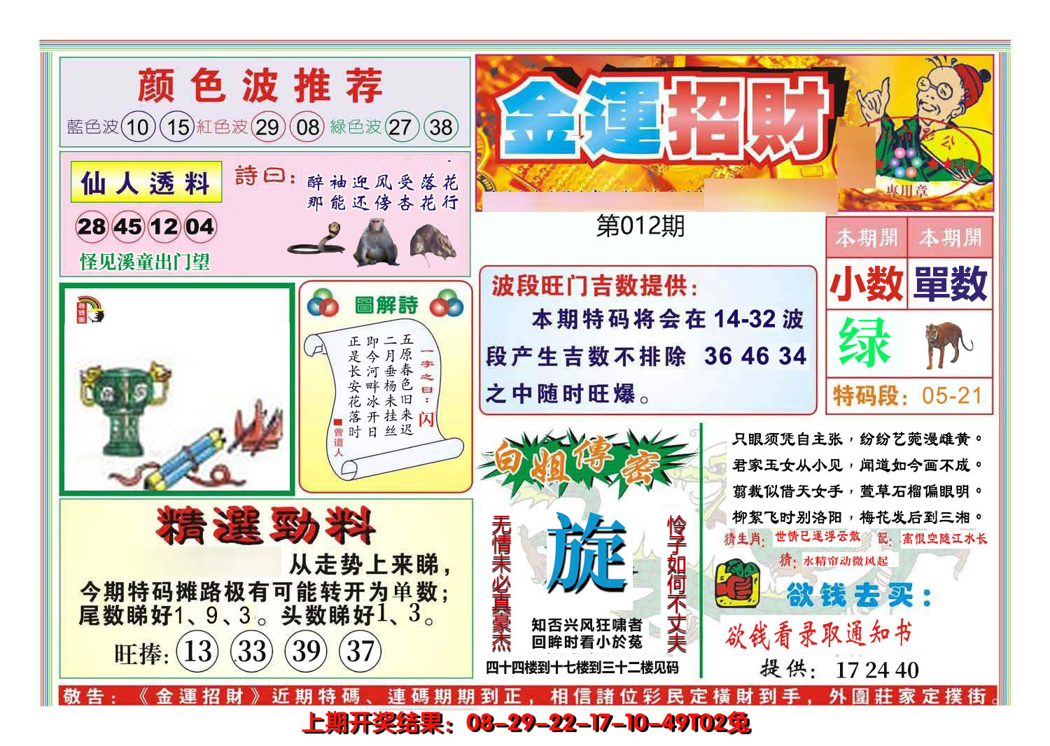 2025012期金运招财
