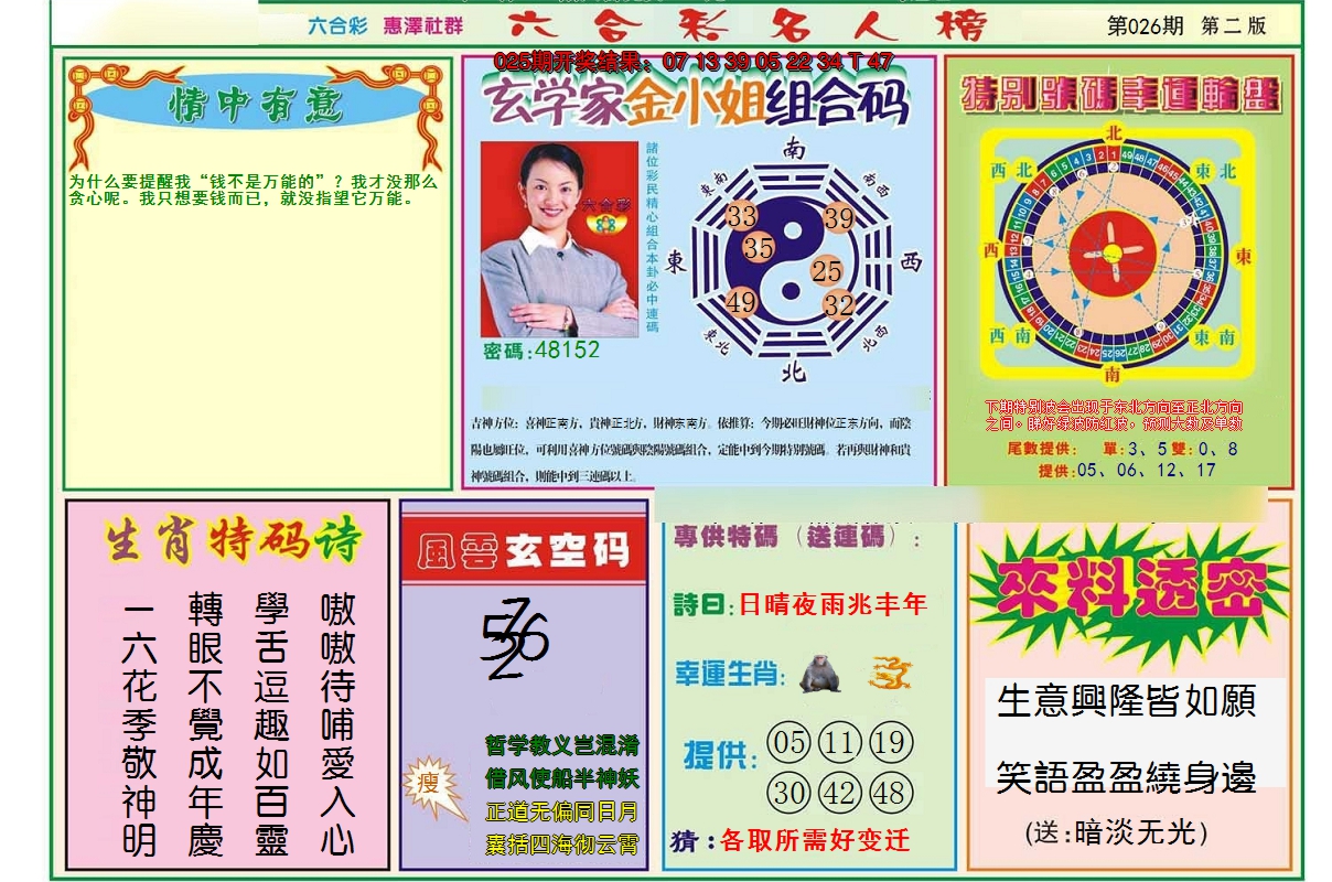 2025026期名人榜B
