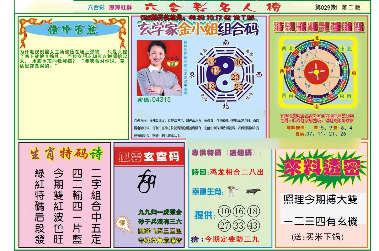 2025029期名人榜B