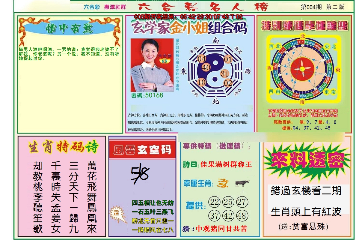 2025004期名人榜B
