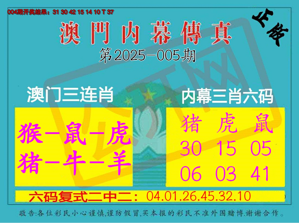 2025005期内幕传真三肖版
