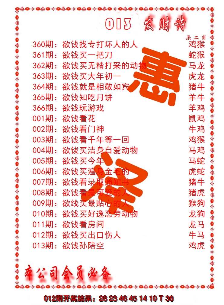 2025013期发财诗-AB