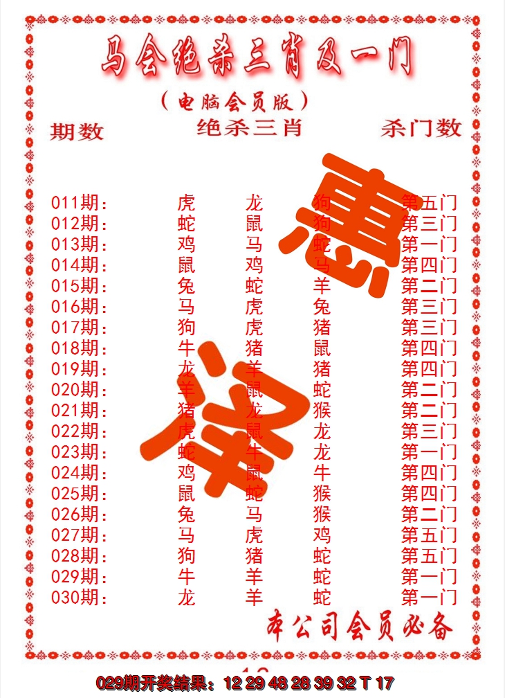 2025030期马会绝杀三肖及一门