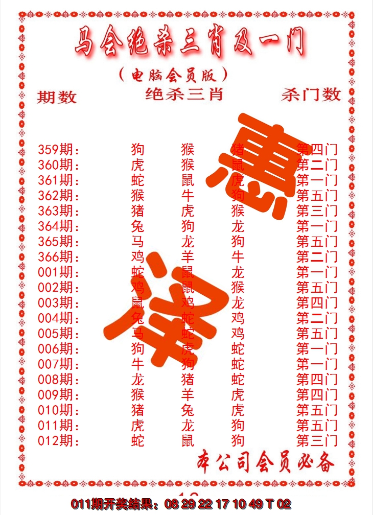 2025012期马会绝杀三肖及一门