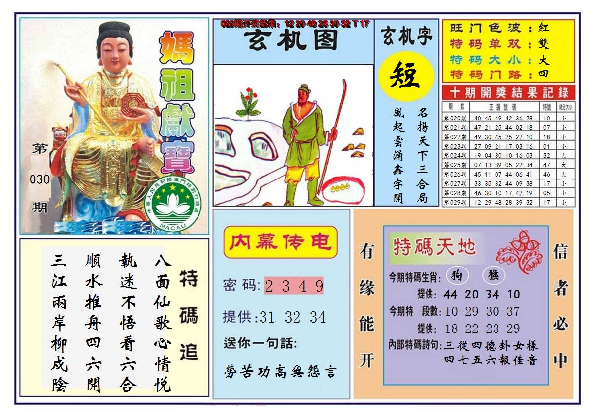 2025030期马祖献宝