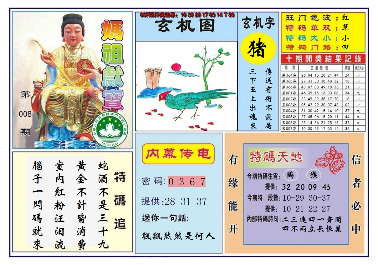 2025008期马祖献宝