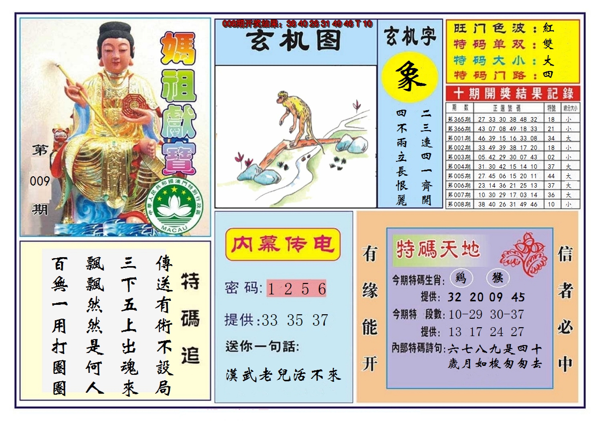 2025009期马祖献宝