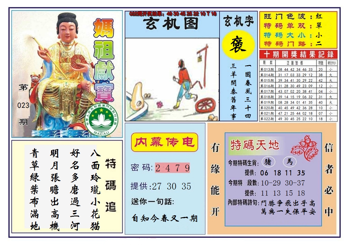 2025023期马祖献宝