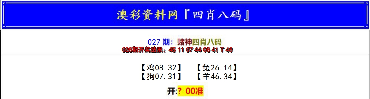 2025027期赌神四肖八码