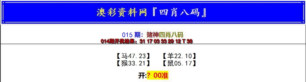 2025015期赌神四肖八码