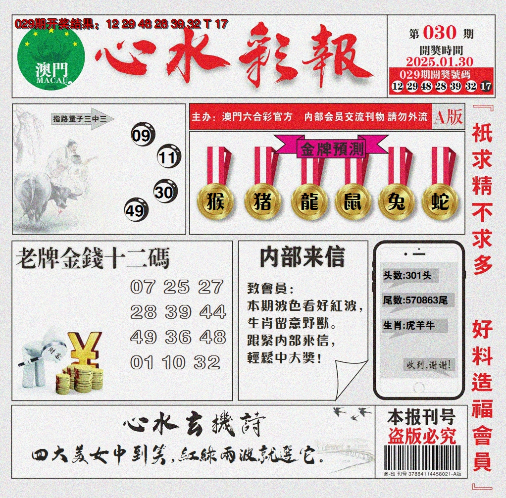 2025030期心水彩报