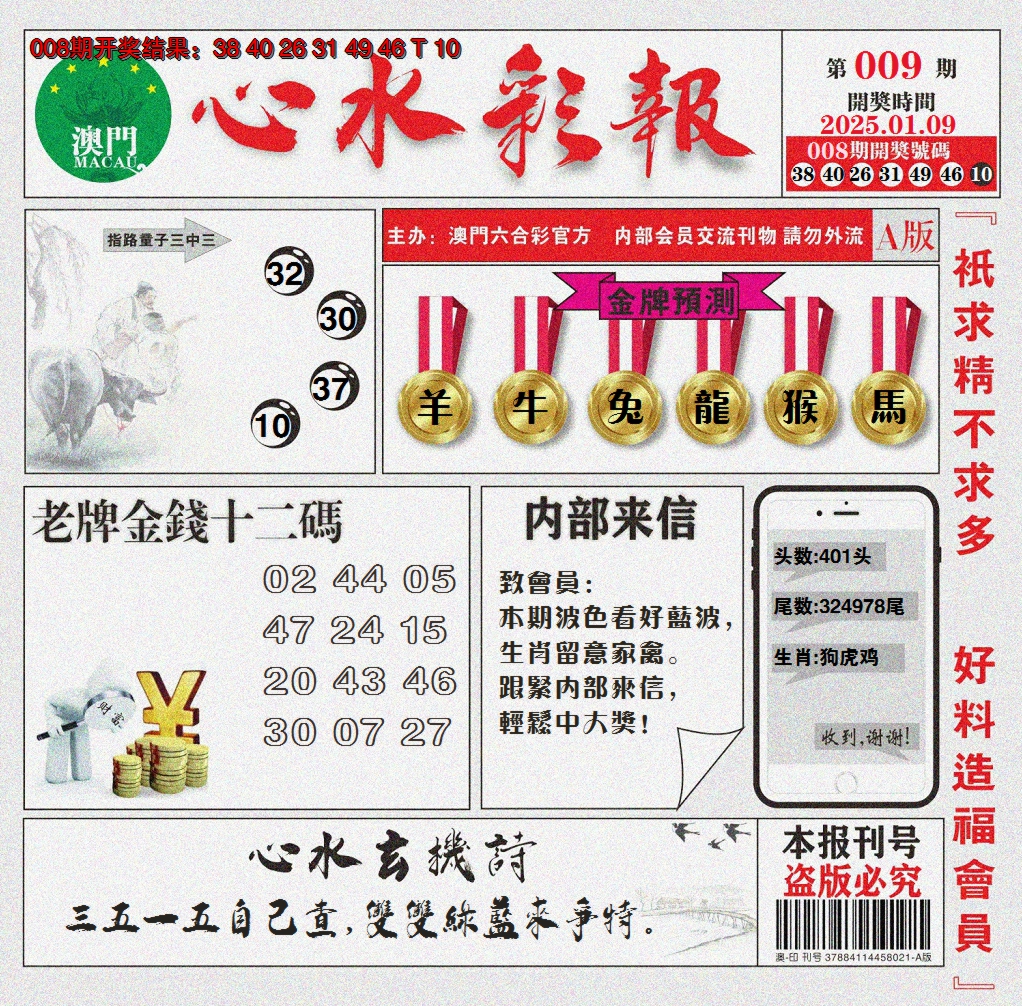 2025009期心水彩报