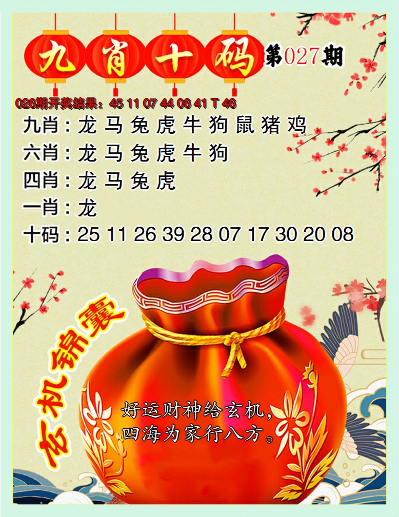 2025027期九肖十码