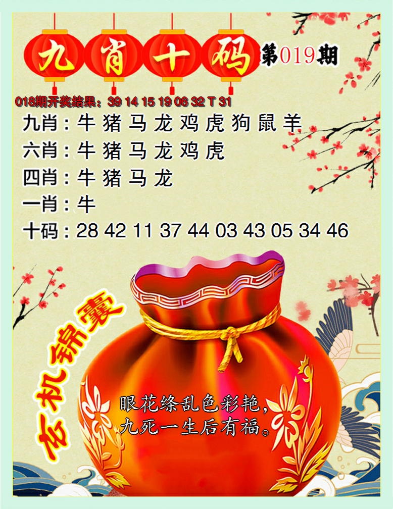 2025019期九肖十码