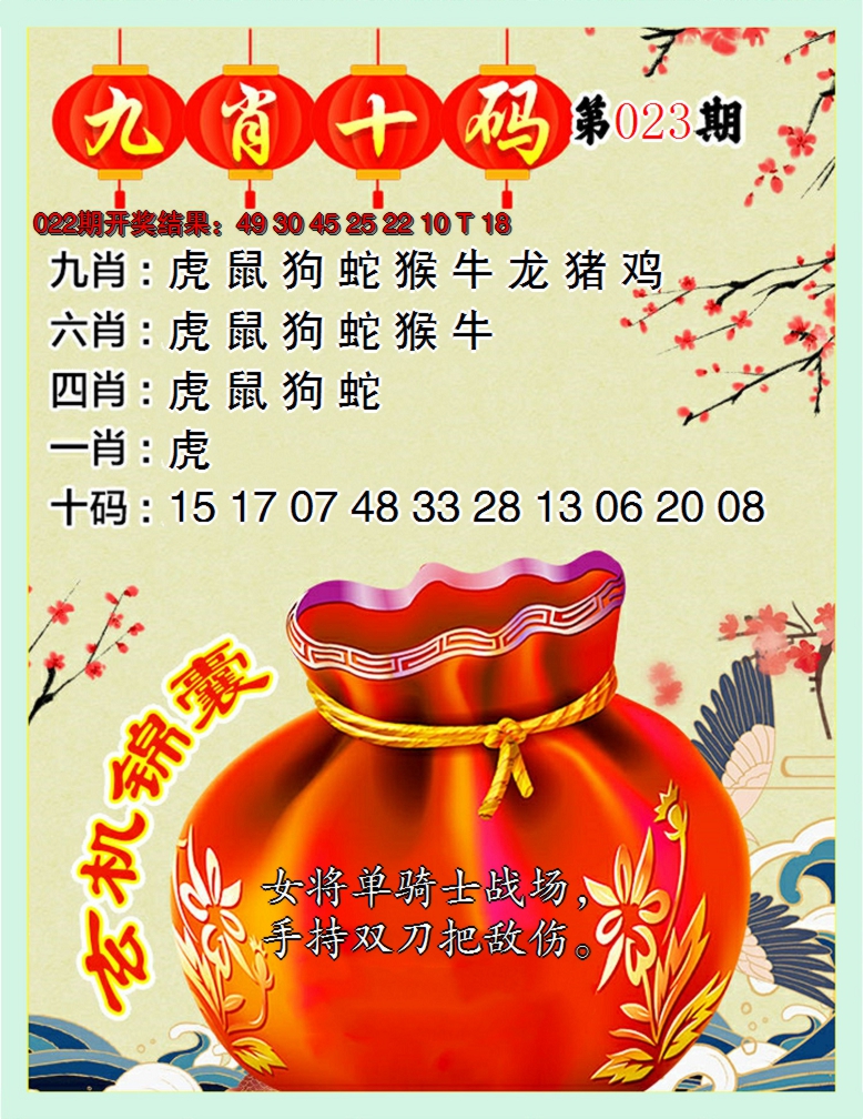 2025023期九肖十码
