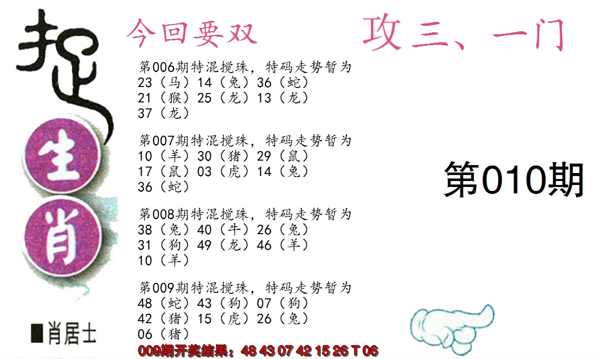2025010期捉生肖