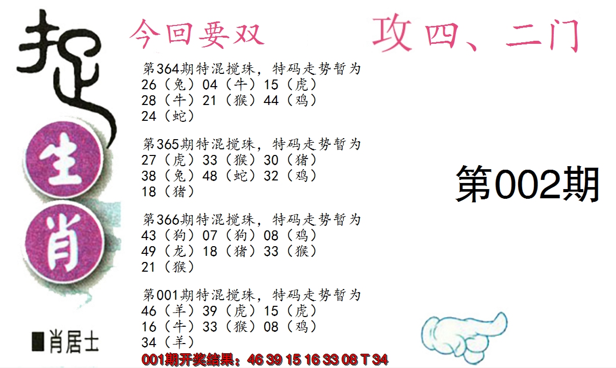 2025002期捉生肖