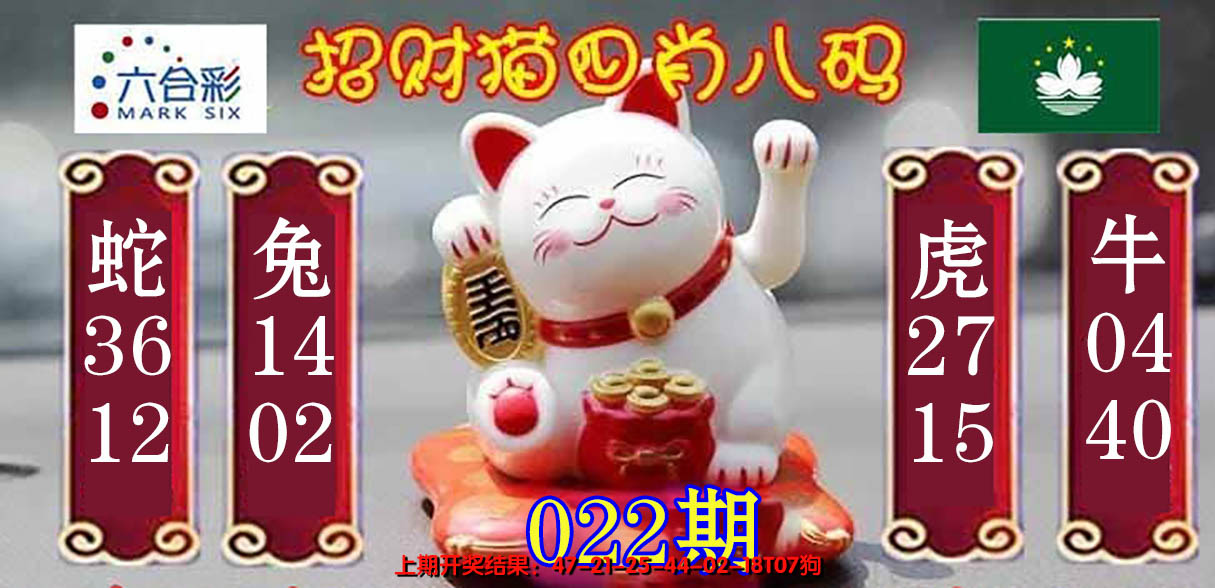 2025022期招财猫四肖八码