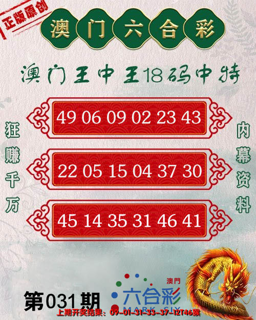 2025031期王中王18码