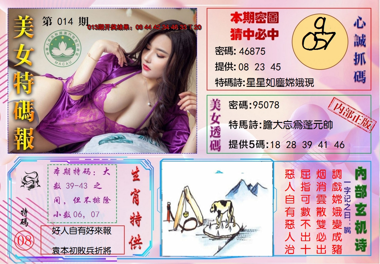2025014期美女特码报