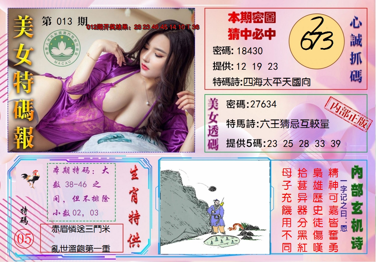 2025013期美女特码报