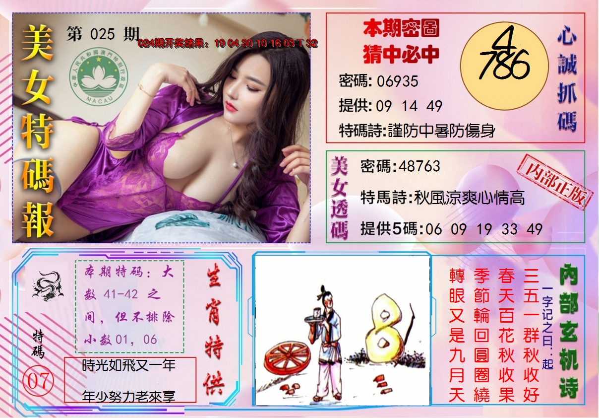 2025025期美女特码报