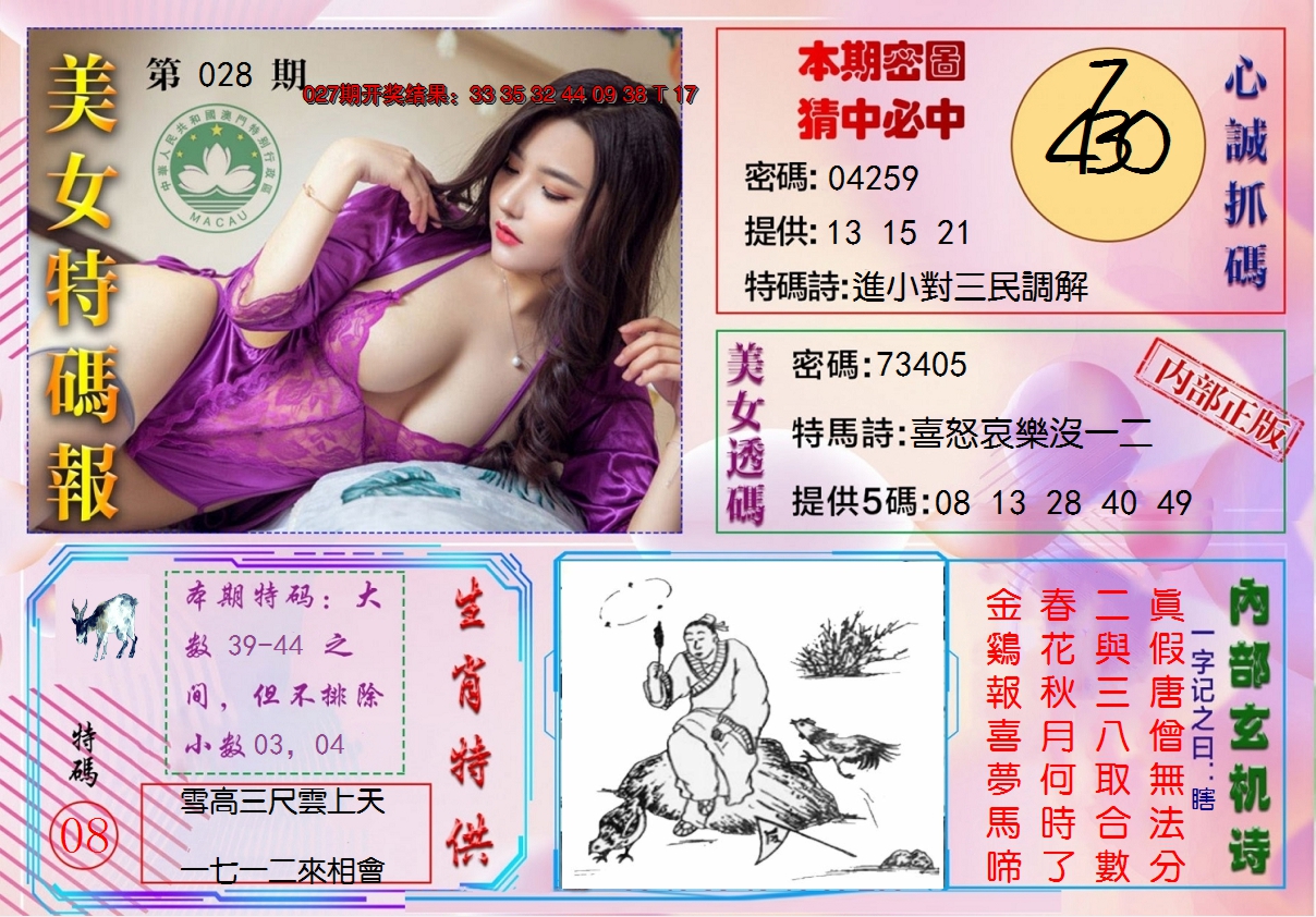 2025028期美女特码报