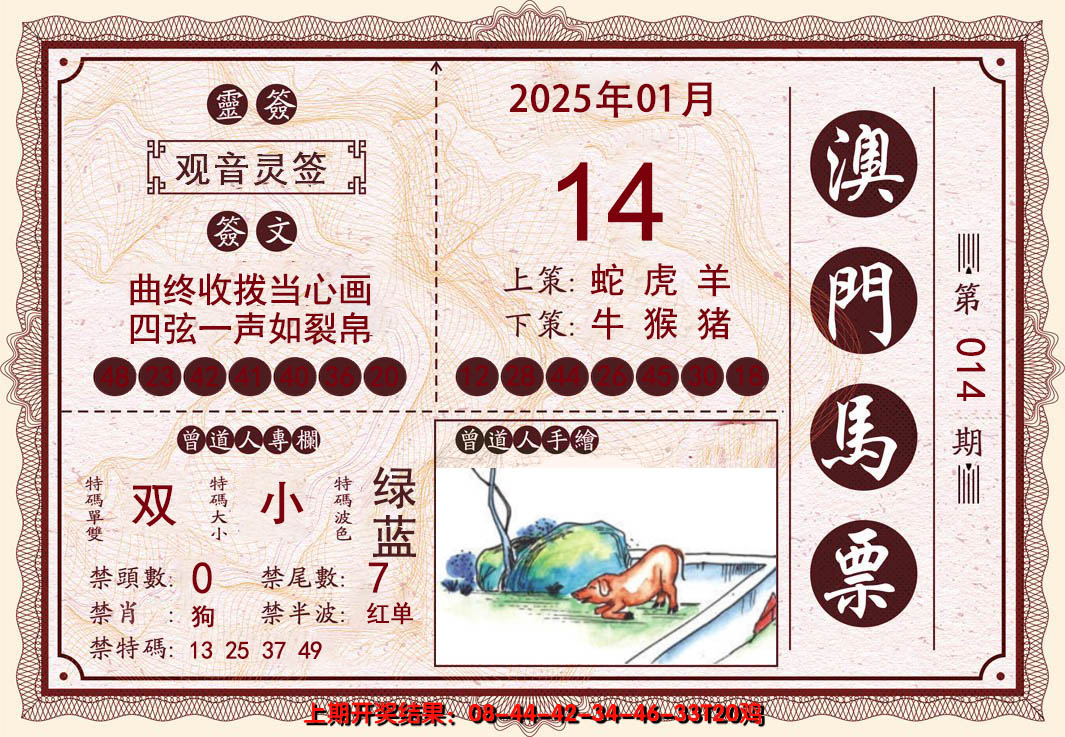 2025014期澳门马票