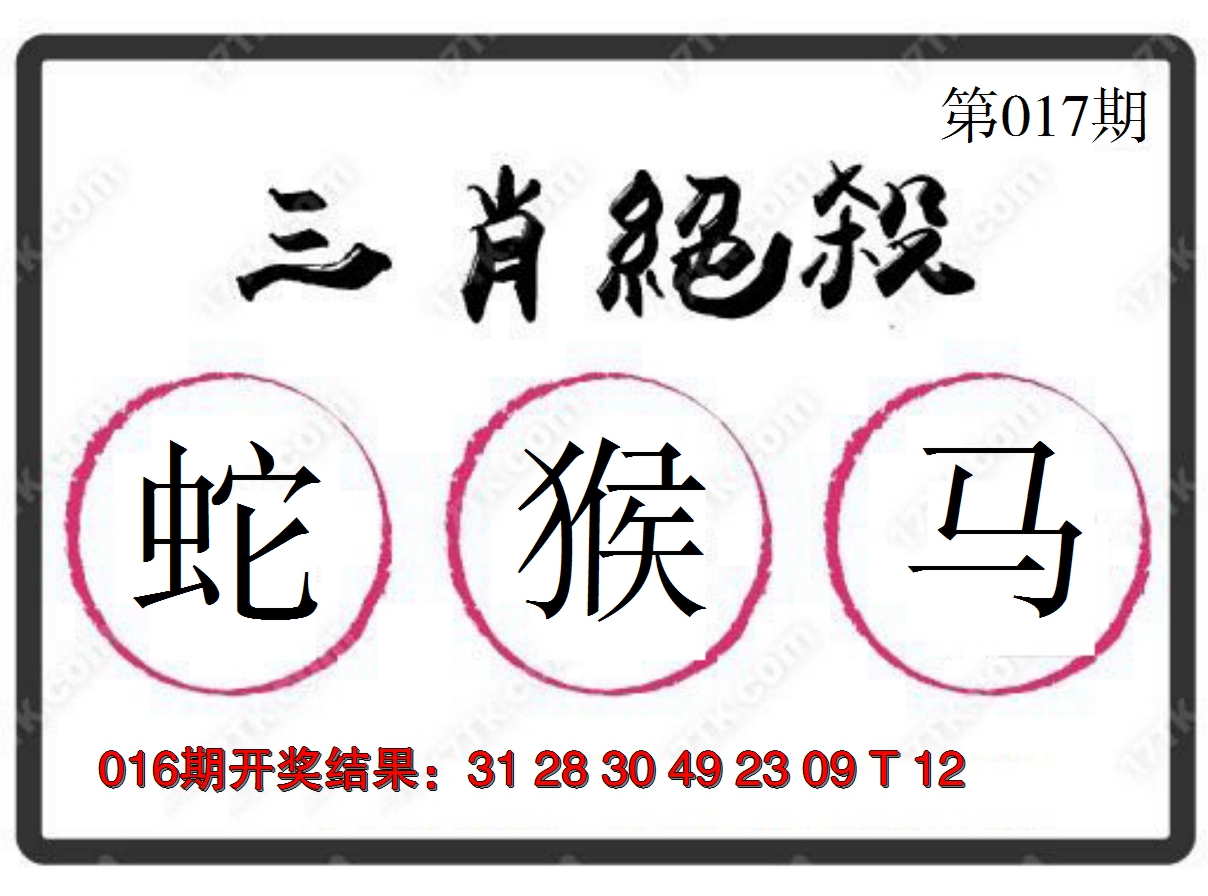 2025017期三肖绝杀
