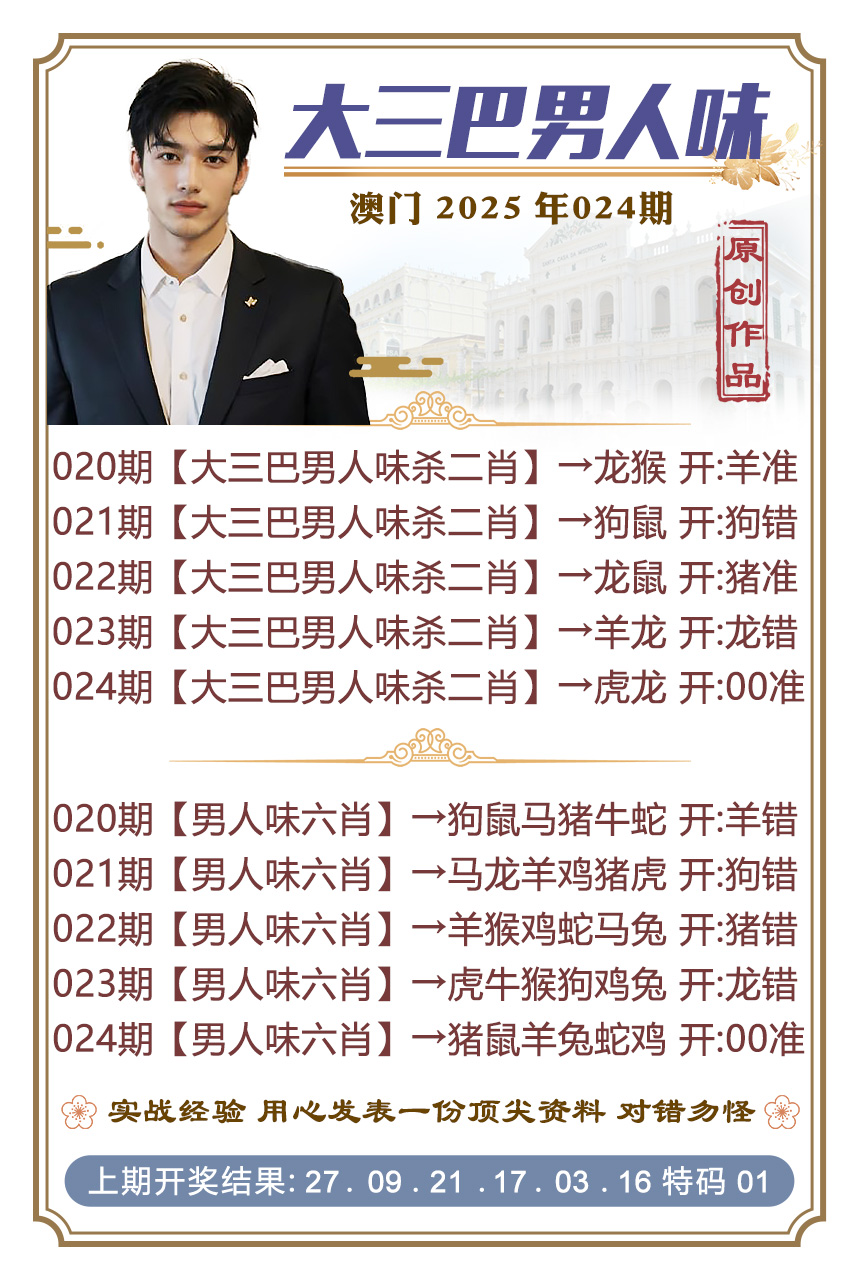 2025024期大三巴男人味