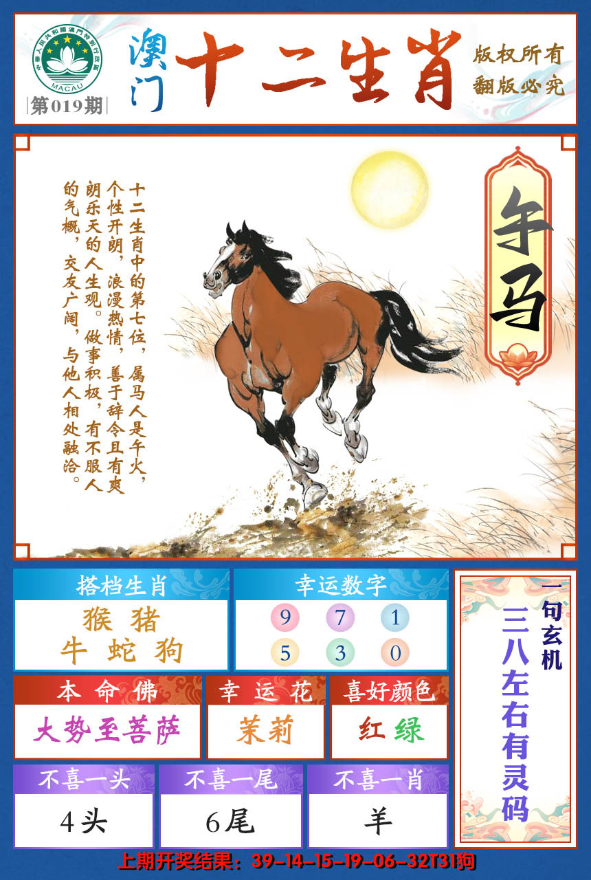 2025019期十二生肖