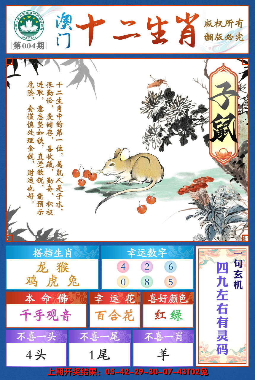 2025004期十二生肖