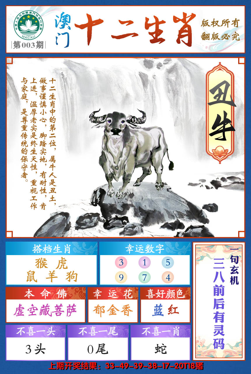 2025003期十二生肖