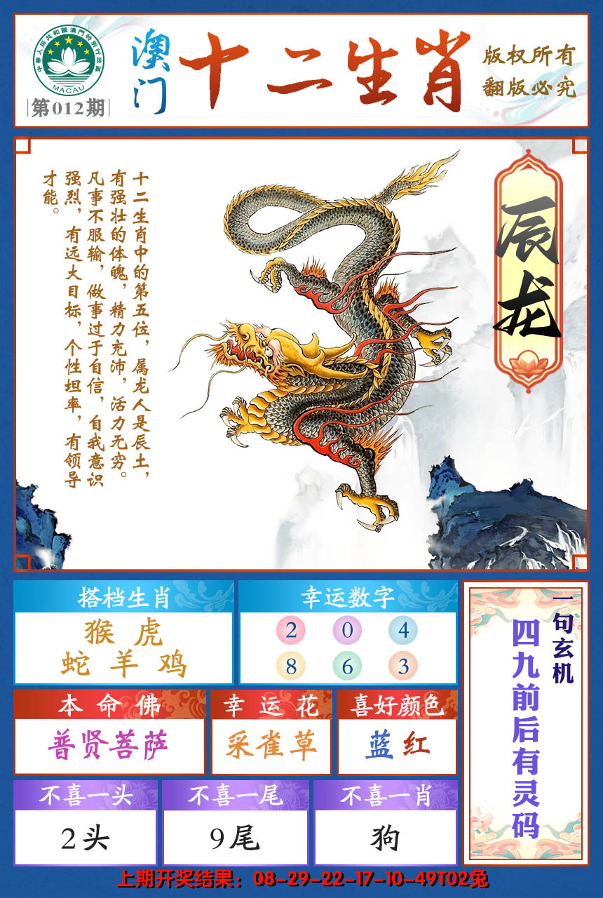 2025012期十二生肖