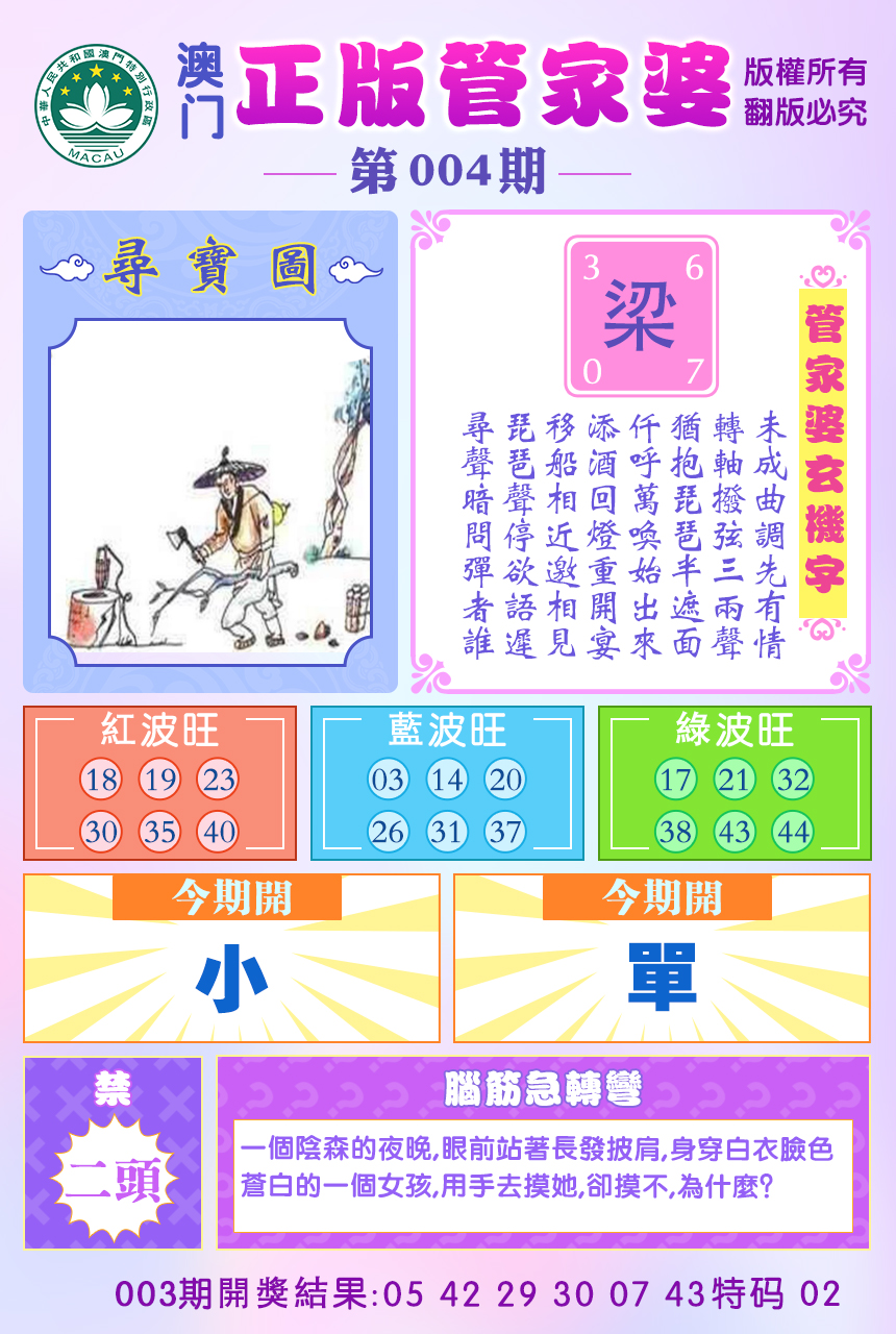 2025004期正版管家婆