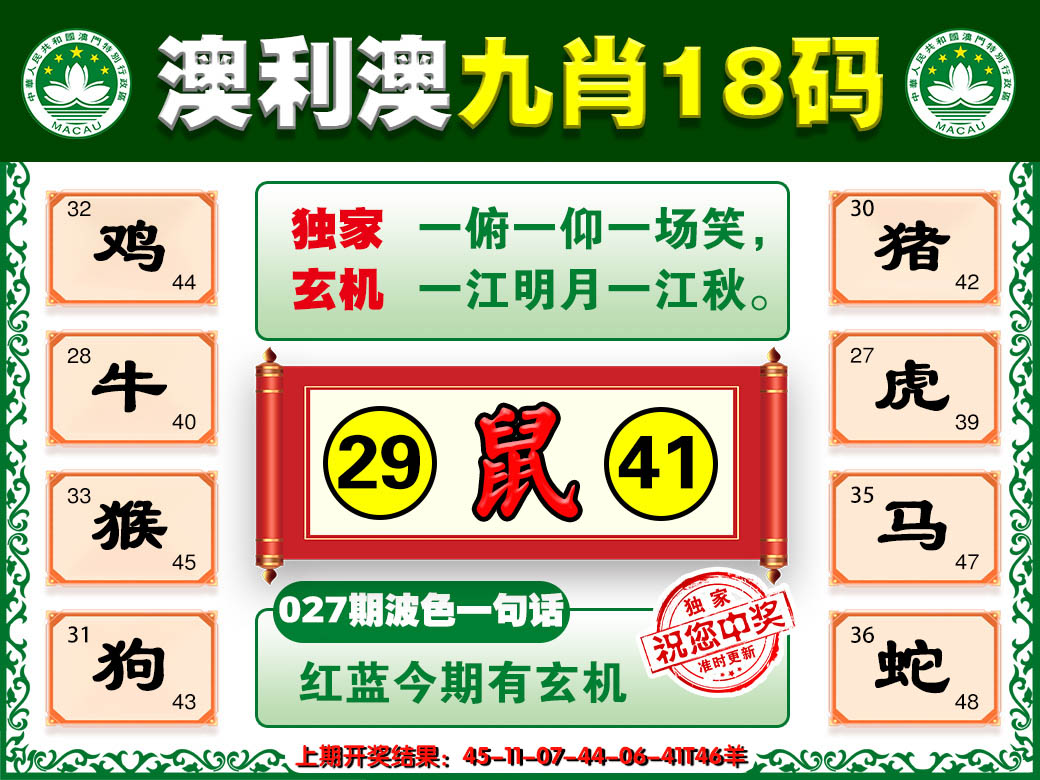 2025027期澳利澳九肖