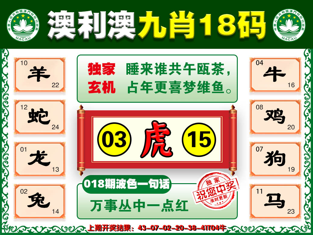 2025018期澳利澳九肖